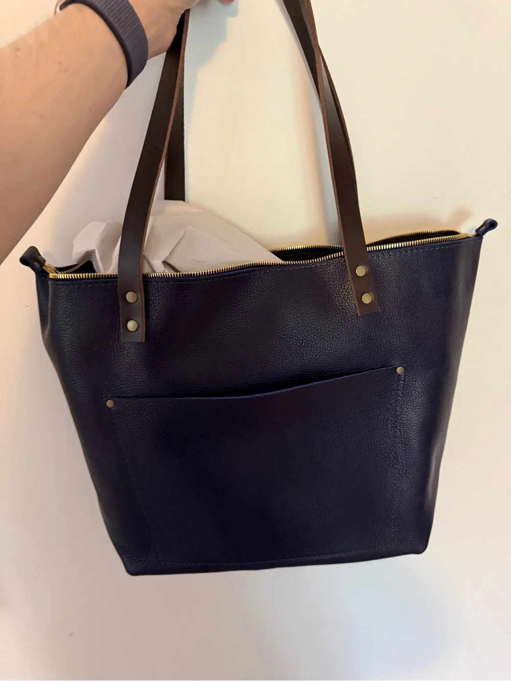 Portland Leather sleek navy